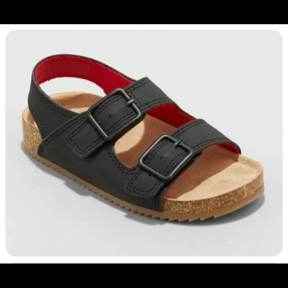 Toddler Boys' Ethan Footbed Sandals Black - Cat & Jack - SIZE 9